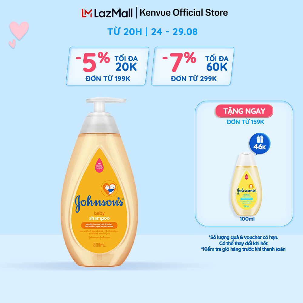 Dầu gội dịu nhẹ cho bé Johnson's baby shampoo - Dung tích 800ml