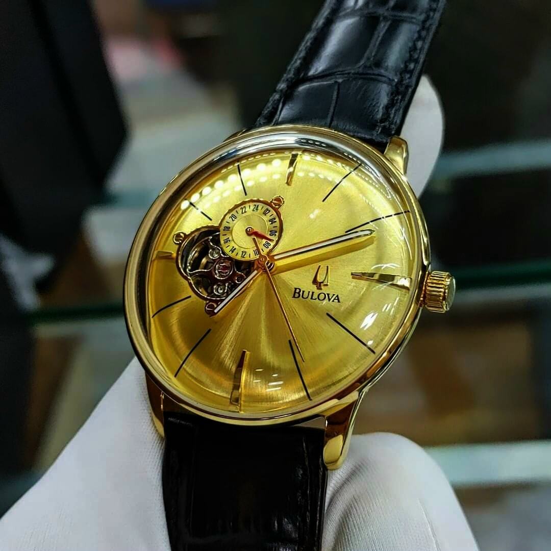 Đồng hồ nam cơ dây da bulova