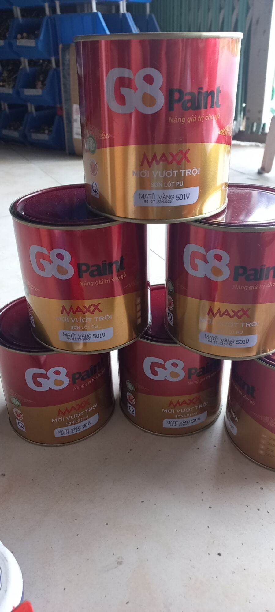 Sơn PU gỗ cao cấp - G8 paint- Sơn lót MATIT VÀNG(501V) 945ML