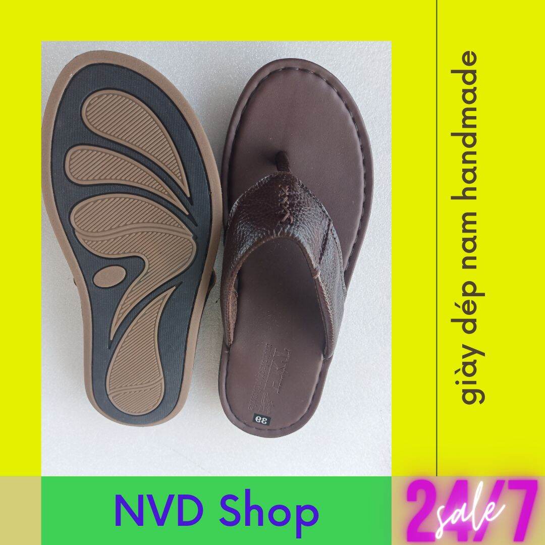 Dép xỏ ngón da bò nam cao cấp handmade [ NVD-16 ]