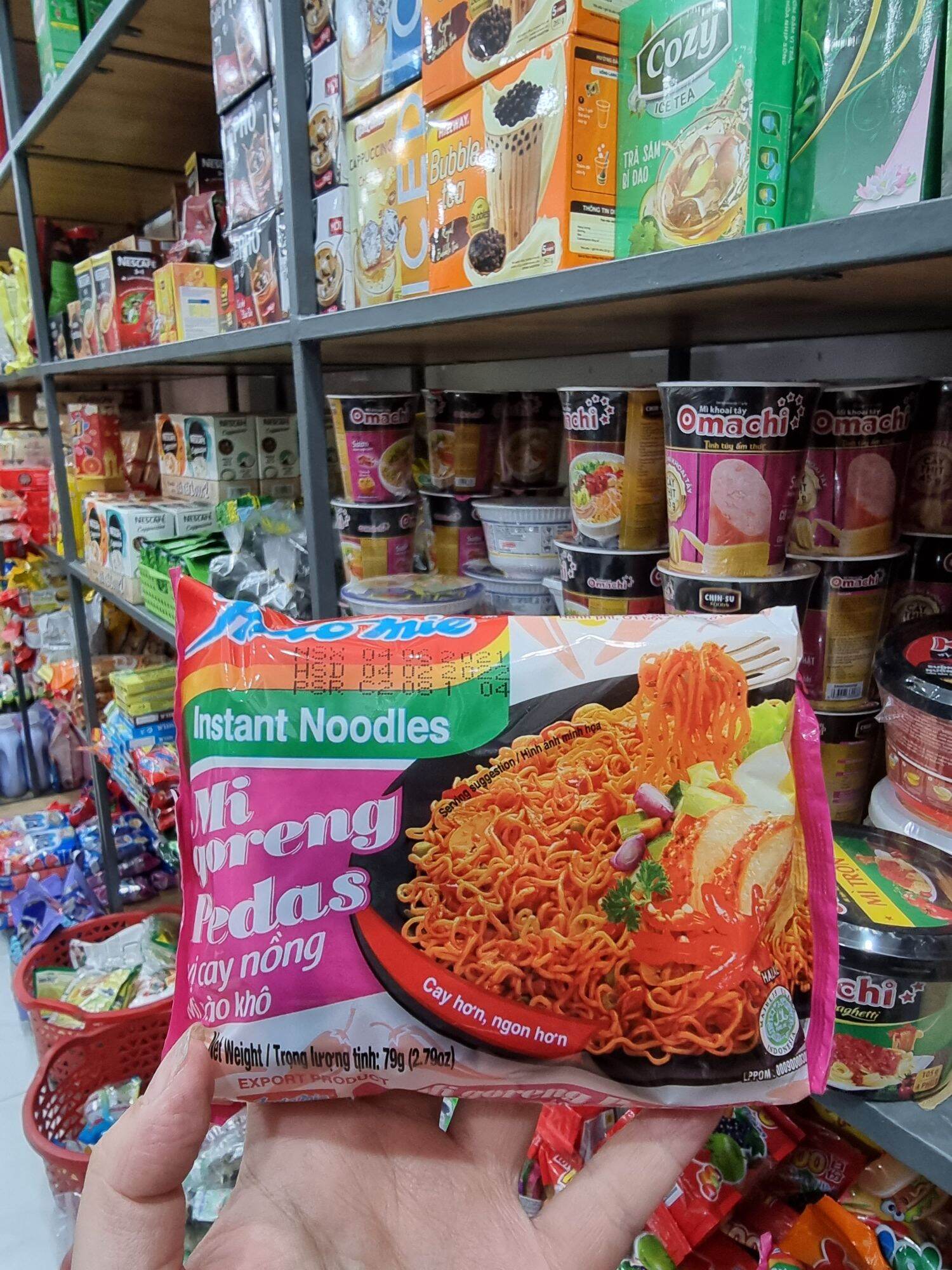 Combo 10 gói mì trộn Indomie vị cay nồng gói hồng