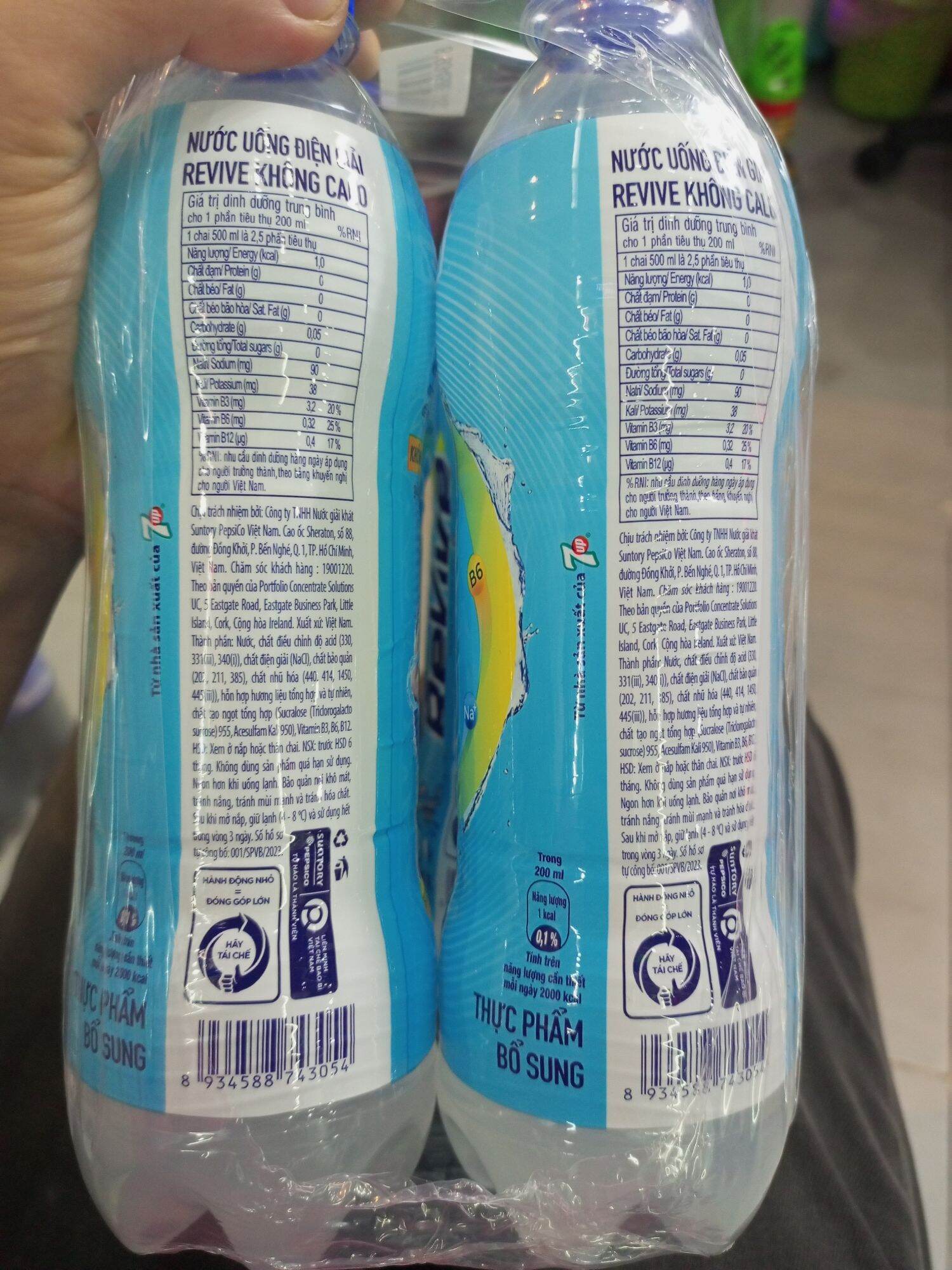 Lốc 6 chai revive zero calo + múôi khóang 500ml