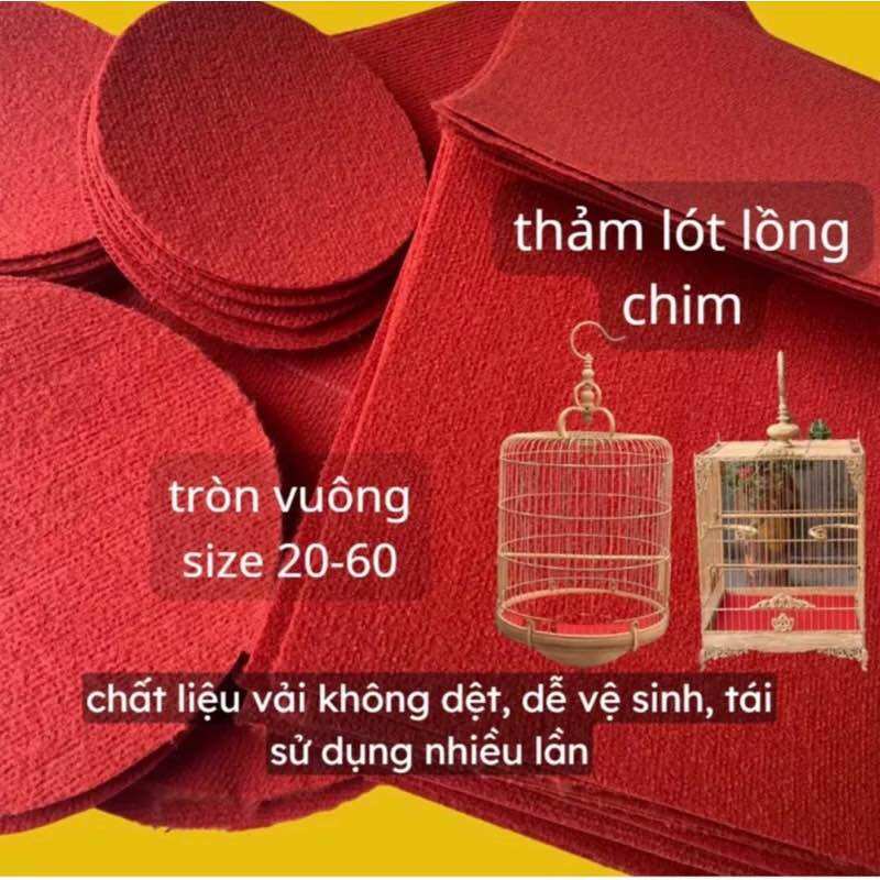Thảm,bố lót lồng vuông size 36 chất liệu nỉ đỏ rễ vệ sinh