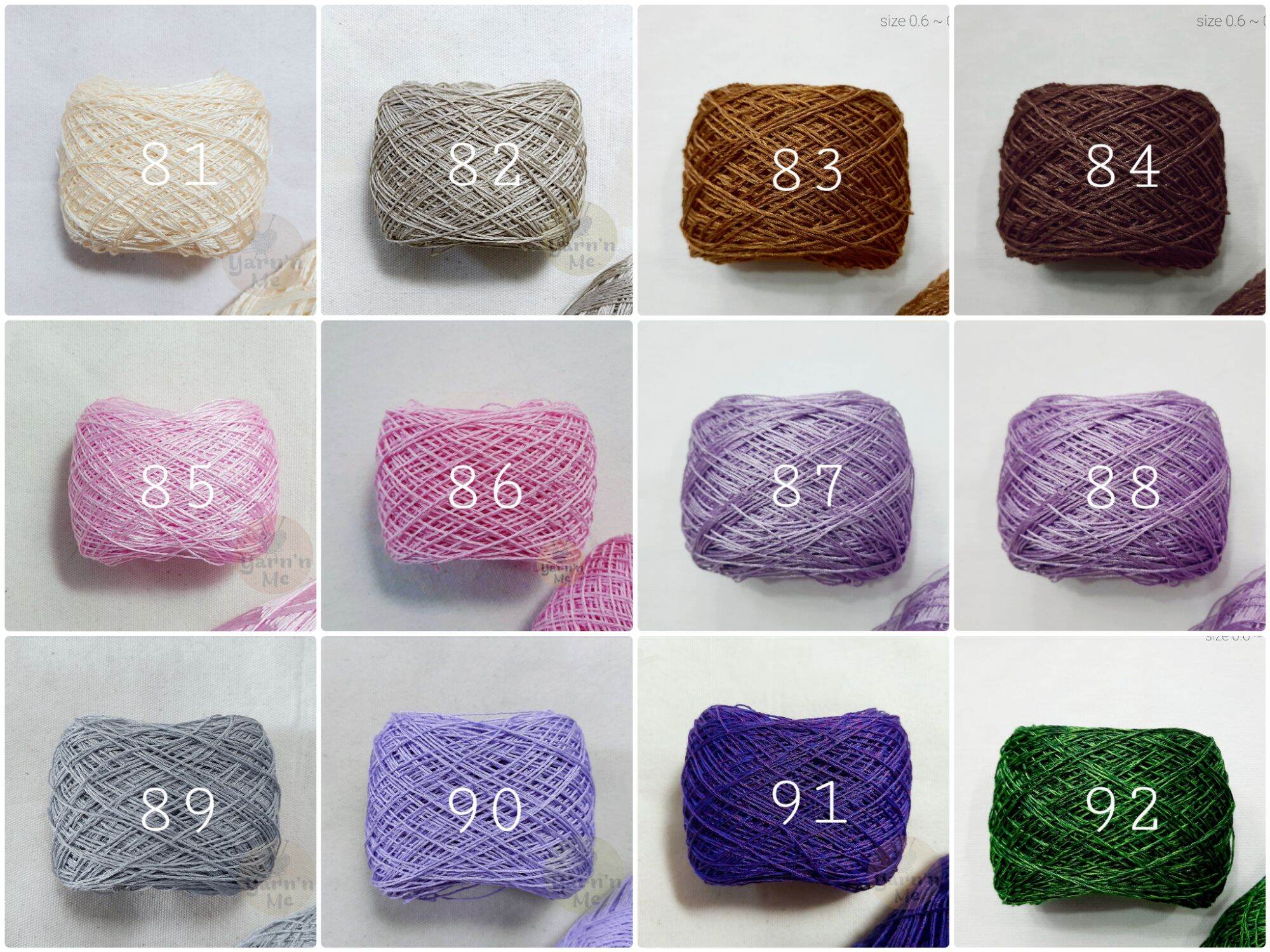 (01-20) Sợi cotton bóng Thái se 0.8mm, đan móc áo váy