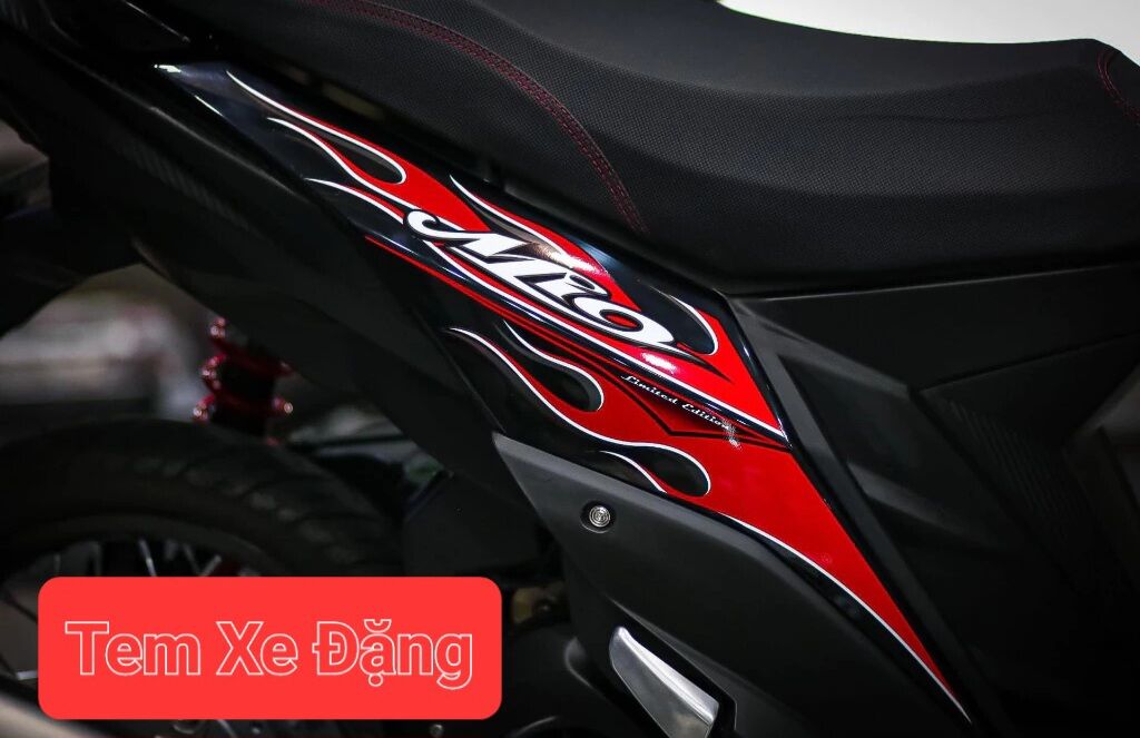 Tem lửa xe mio m3 . Mẫu tem lựa cực cháy 3 lớp bóng cao cấp