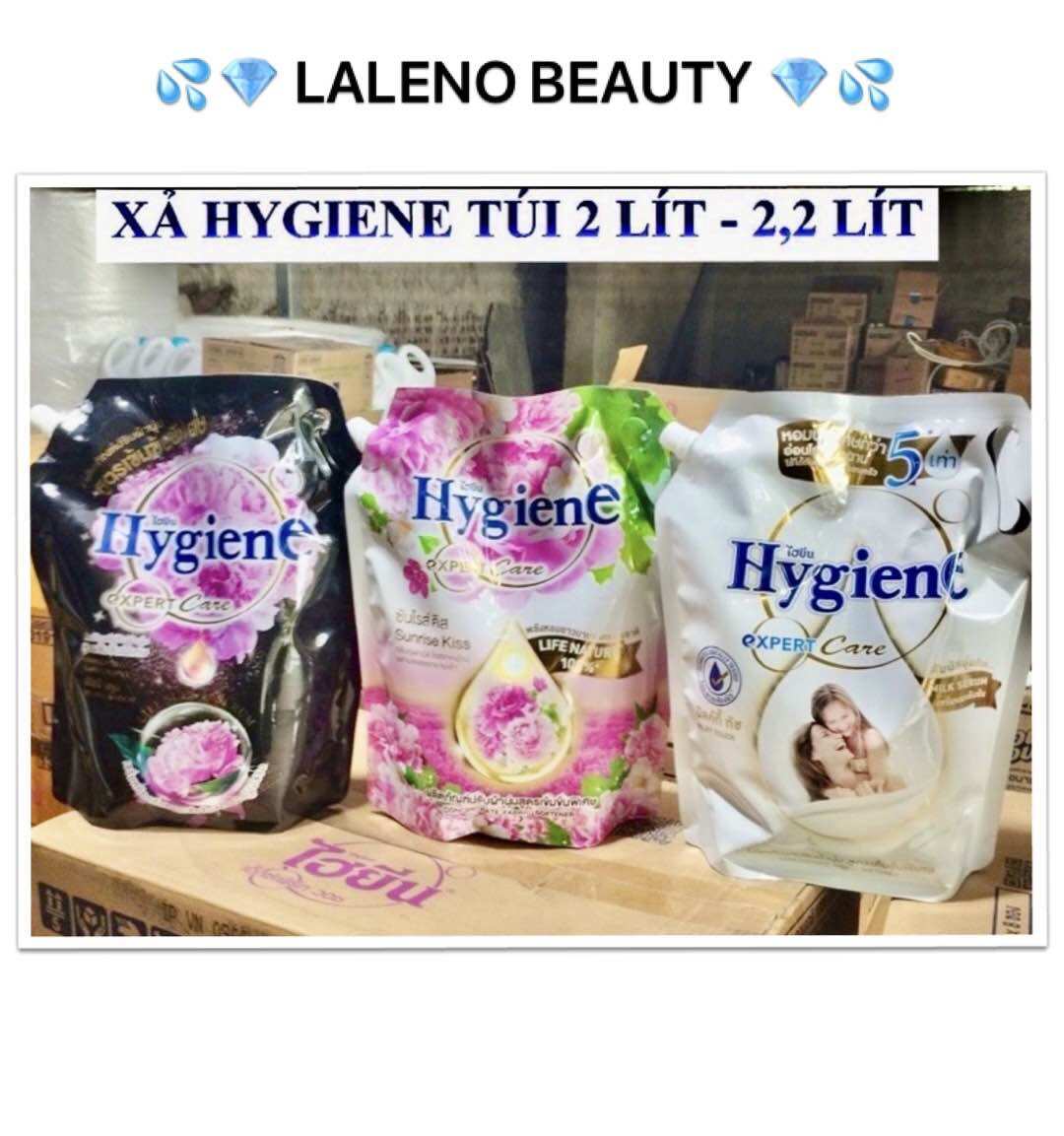 TRẮNG ĐEN HỒNG NATURE - TÚI TO 2L - 2.2L Nước xã vải Hygiene Thái lan lưu hương suốt 24 giờ ( dùng cho cả đồ cho bé )