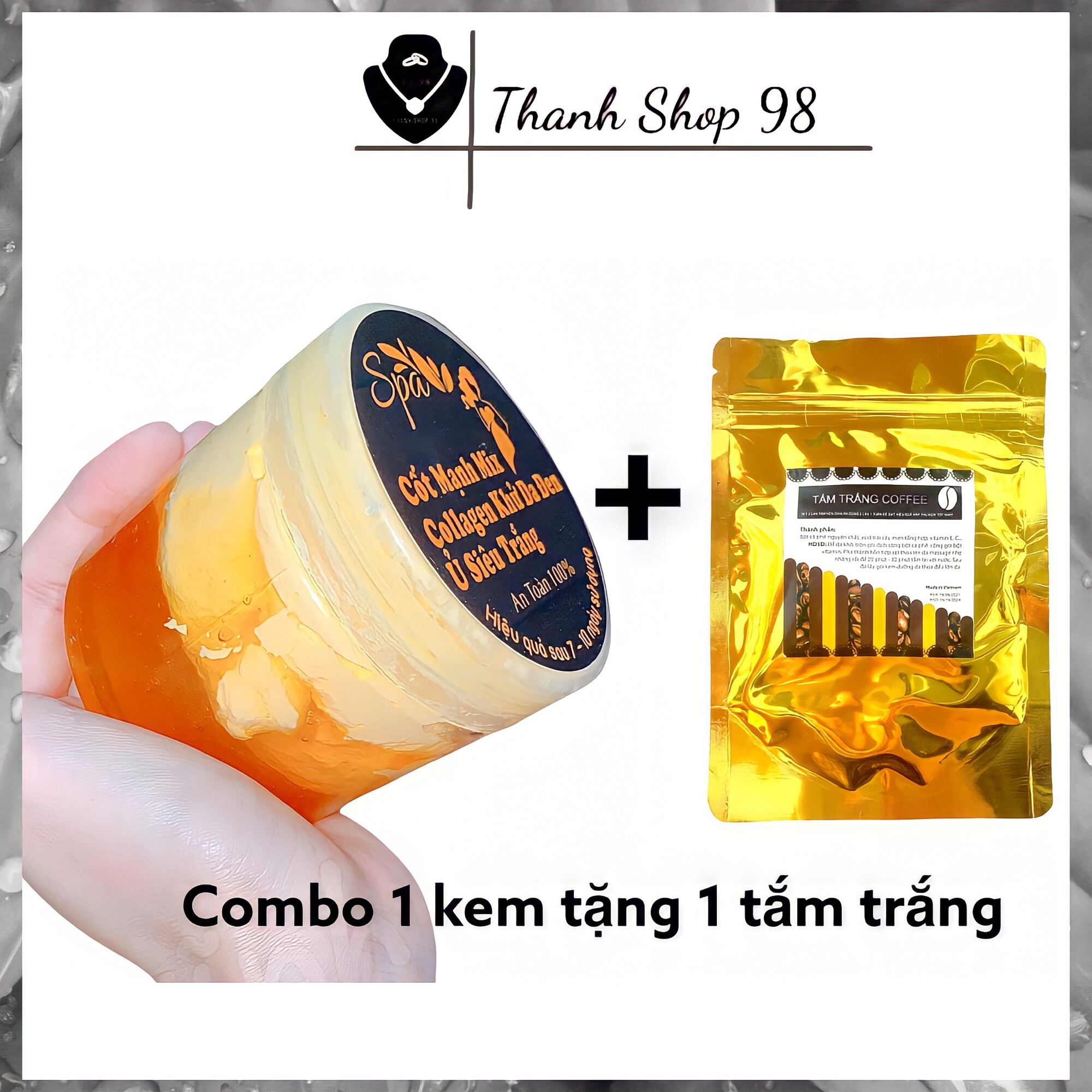 [Hcm]Combo Kem Trắng Da Body Cốt Mix Serum Kèm Tắm Trắng Cho Da Đen Chai Lì