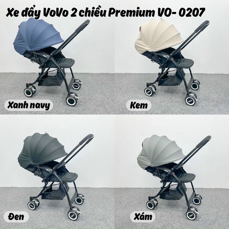 Xe đẩy vovo premium 2 chiều 2022 gấp gọn nhập khẩu chính hãng