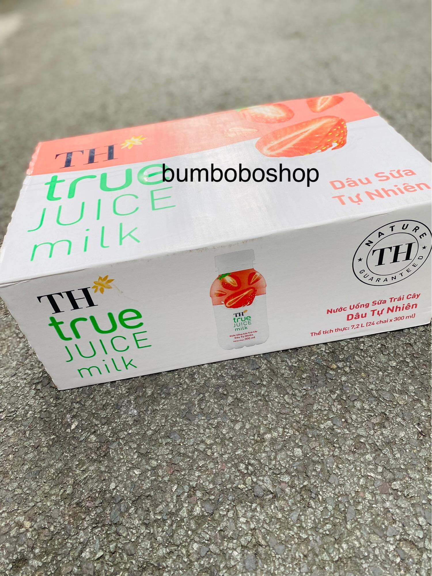 Thùng 24 chai sữa trái cây TH TRUE MILK JUICE vị cam/dâu