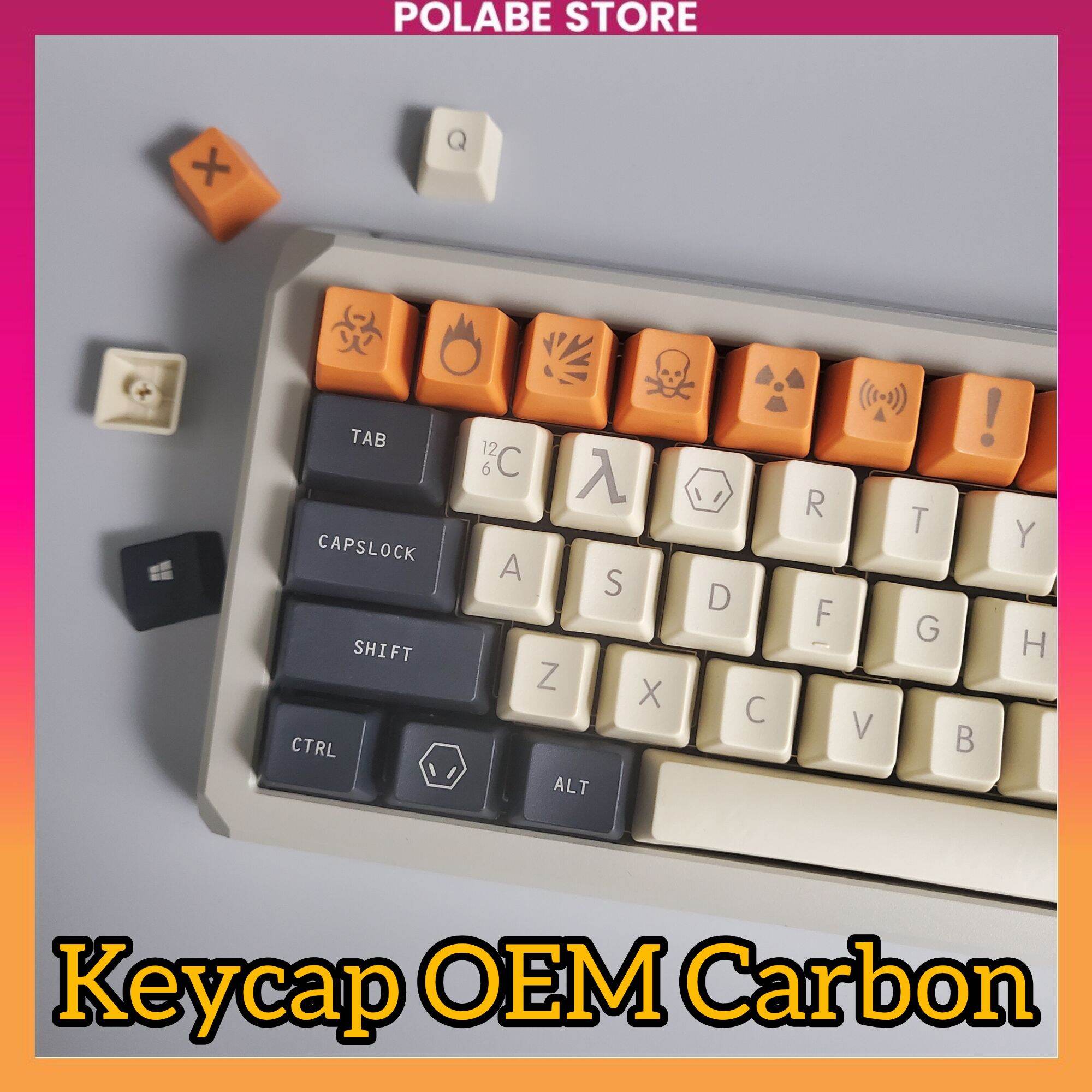 Keycap Carbon OEM Profile PBT bàn phím cơ - Polabe Store