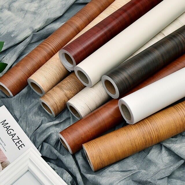 Decal vân gỗ cuộn rộng 60cm có sẵn keo dán