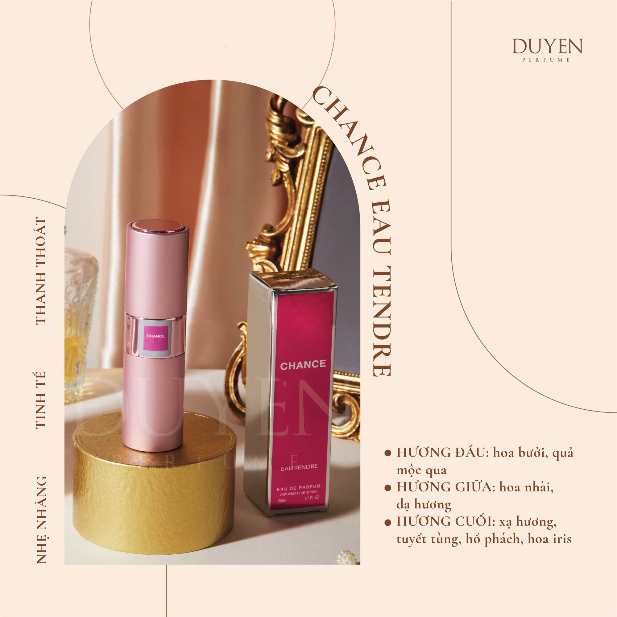 Duyenperfume - Nước hoa mini 20ml nữ CHANCE EAU TENDRE