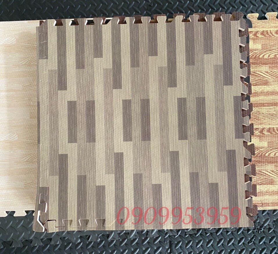 Sale thảm xốp vân gỗ trắng 60×60×1cm