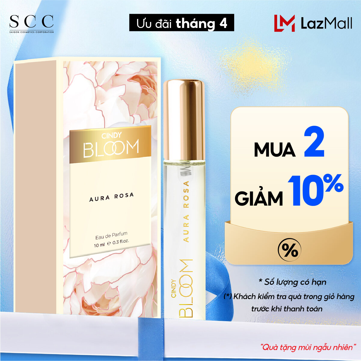 Nước Hoa Nữ Cindy Bloom Aura Rosa Hương Thơm Kiêu Sa Đài Các 10ml Chính Hãng