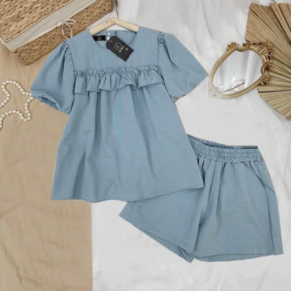 (SHOP BIGSIZE nữ 50kg đến 90kg) SET PEPLUM VIỀN BÈO
