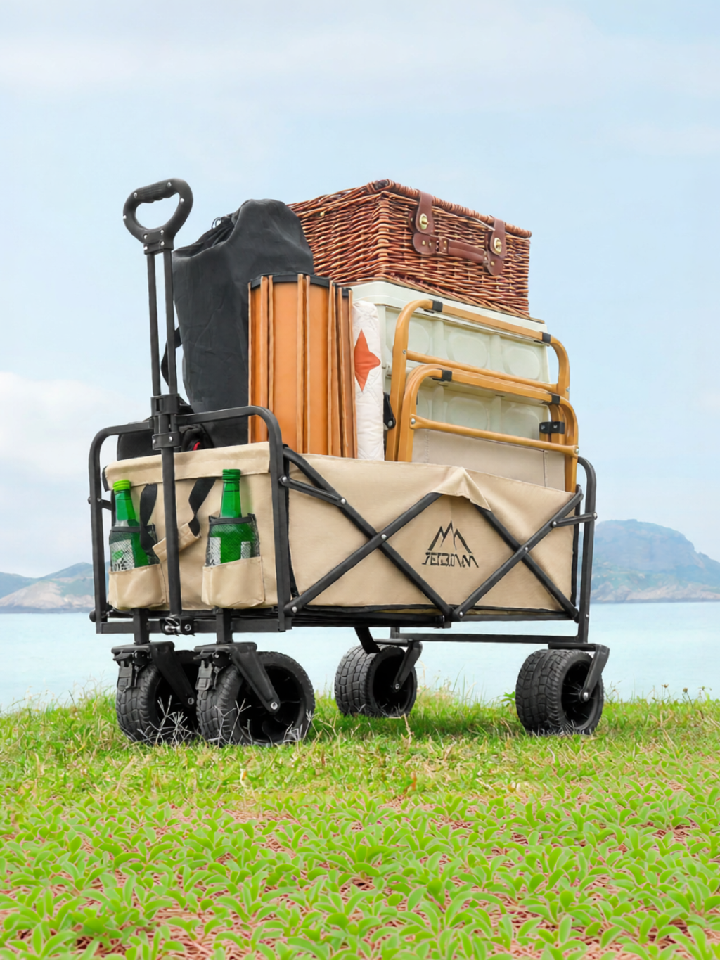  JETBeam | Xe Đẩy Dã Ngoại Gấp Gọn cho Picnics và Gian Hàng với Chức Năng Nằm cho Trẻ 