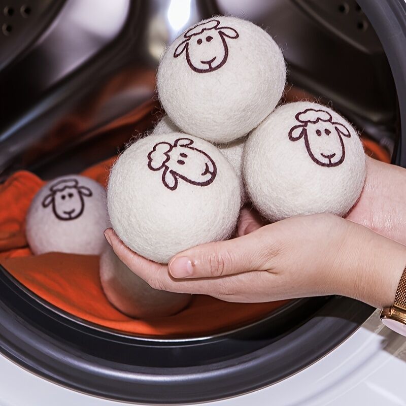 Bộ Bóng Máy Sấy Len Có Thể Tái Sử Dụng Bộ 1-6 Chất Làm Mềm Vải Thay Thế Cho Máy Giặt Tiện Ích Vệ Sinh Giảm Nhăn
