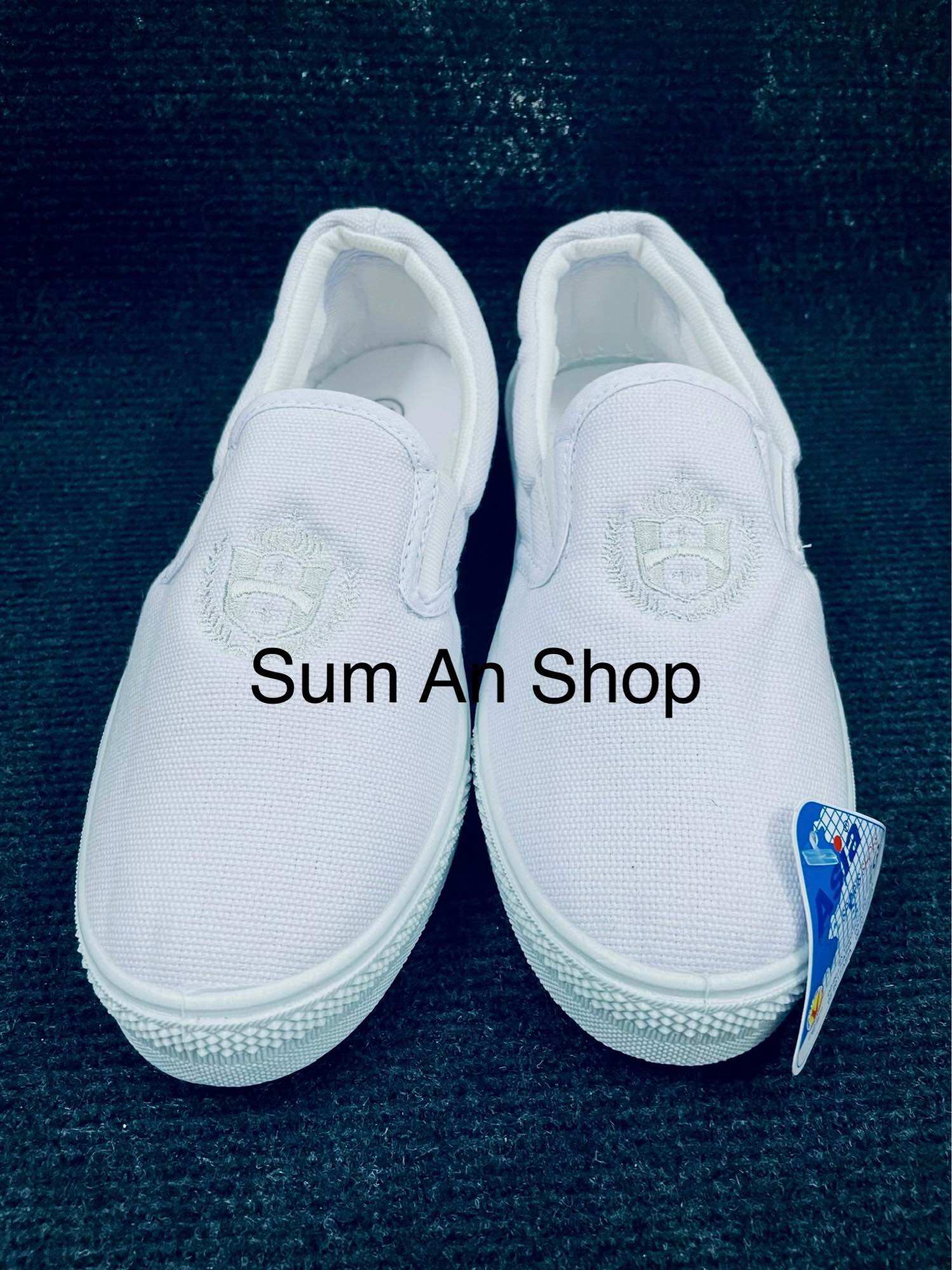 Giày thể dục lười Xỏ NAM vải TRẮNG M06 có size 44 thể thao học sinh Asia