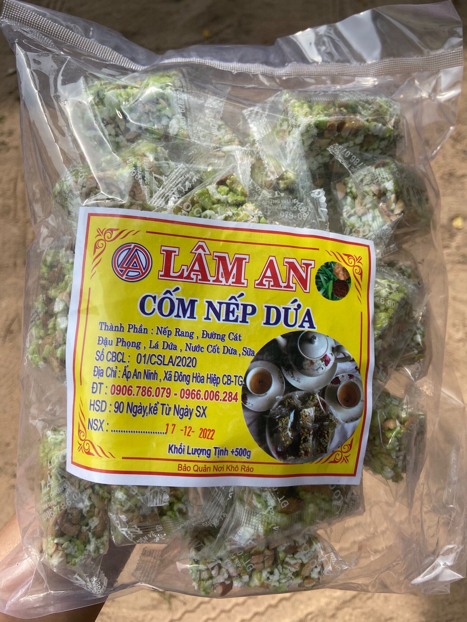 Cốm nếp dứa lâm an 500g
