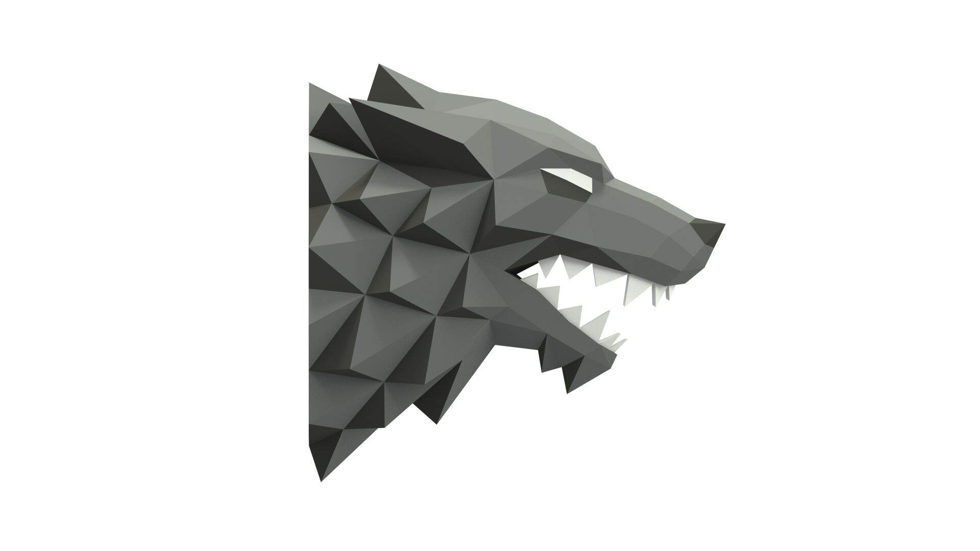 Mô hình giấy đầu sói treo tường Stark Direwolf Sigil