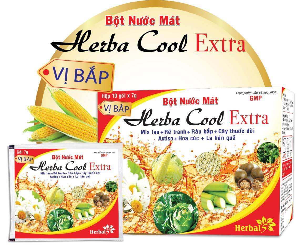 Bột Nước Mát Herba Cool Extra vị bắp và bí đao