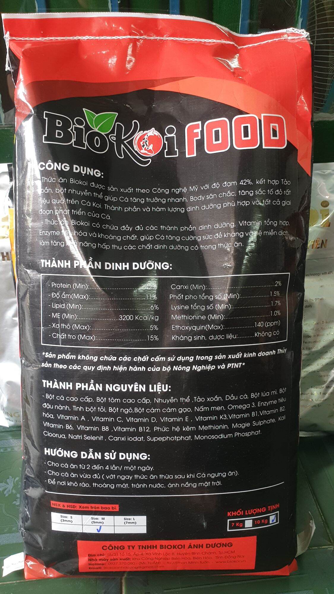 Cám cá koi bio koi bao 10kg  42% protein