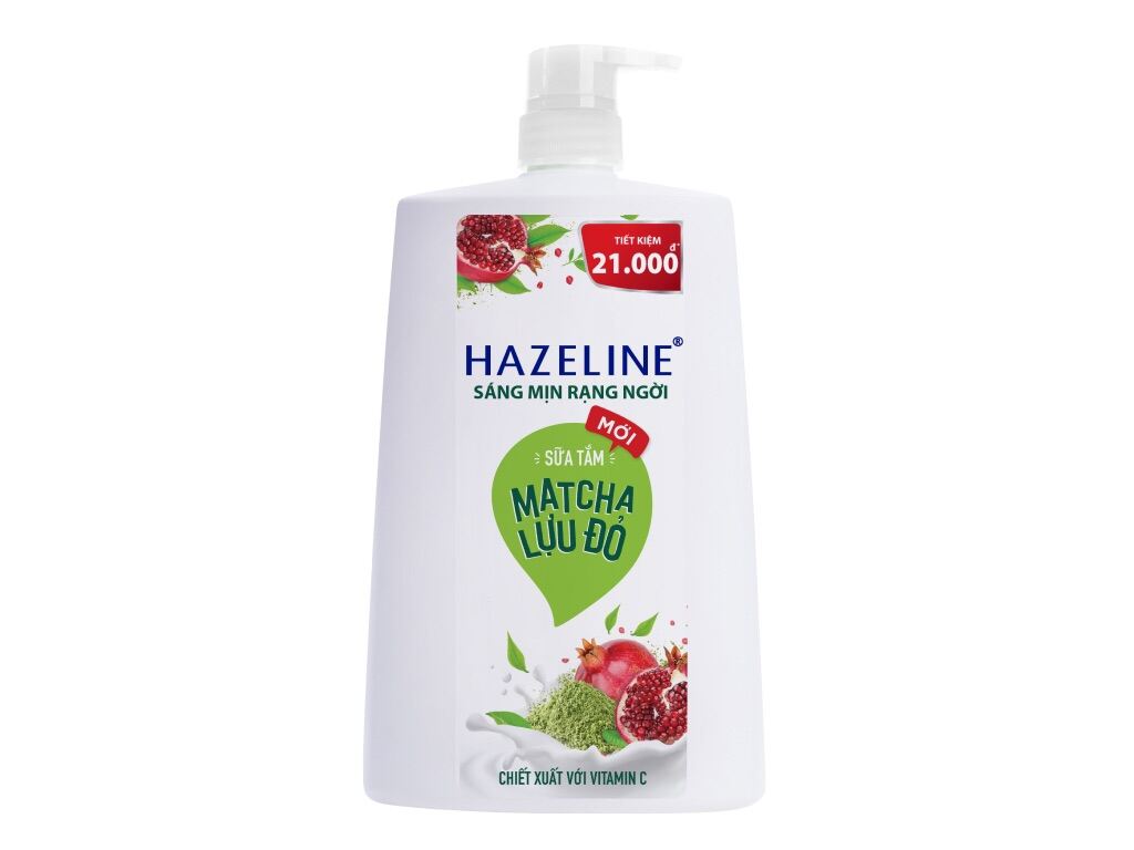 Sữa tắm dưỡng sáng Hazeline matcha lựu đỏ 1.2 lít