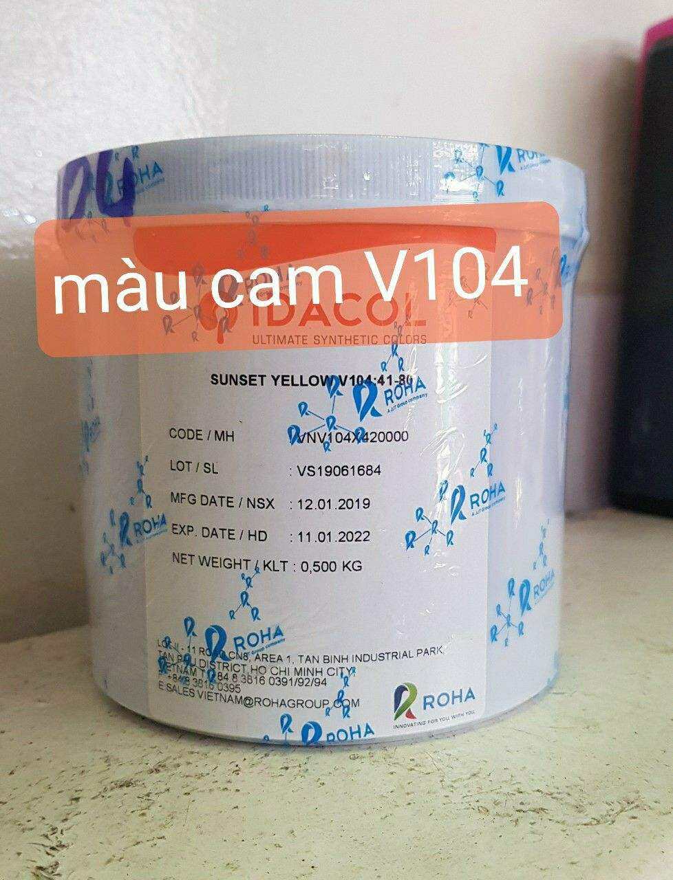 MÀU GẠCH TÔM DẠNG BỘT THỰC PHẨM ROHA (0.5KG)