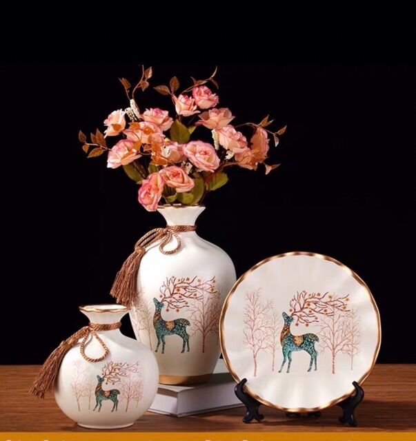 Bộ decor 3 món trang trí phòng khách kèm hoa