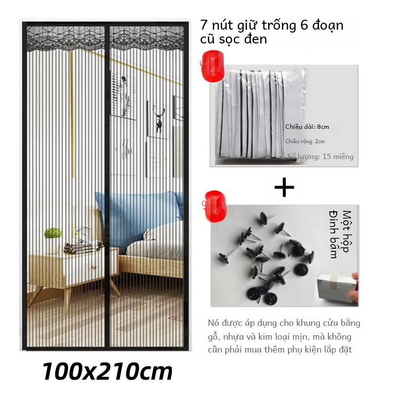 100x210cm từ cửa rèm cửa lưới chống muỗi côn trùng bay Bug rèm cửa tự động đóng cửa