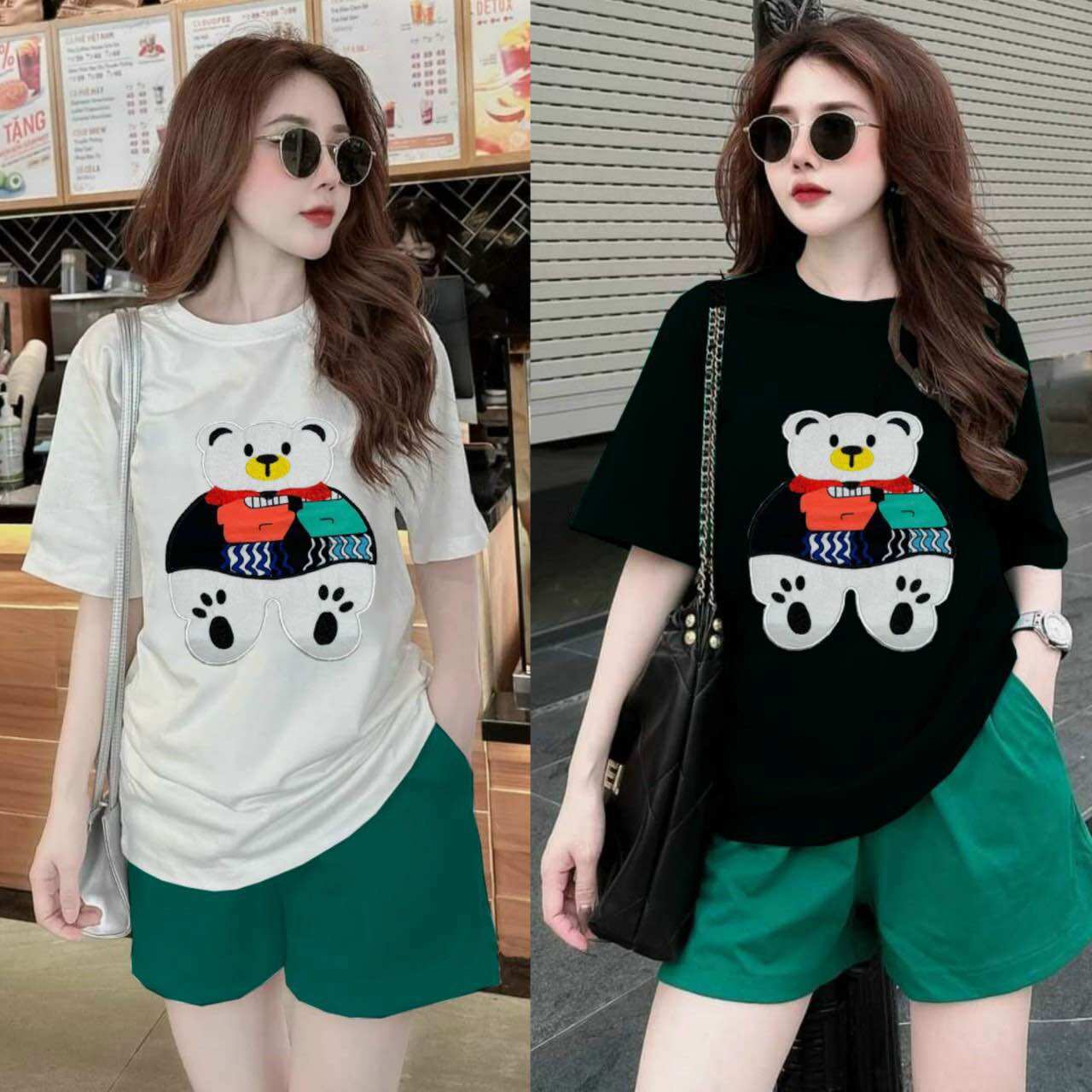 SÉT BỘ SHORT COTTON THÊU CAO CẤP
