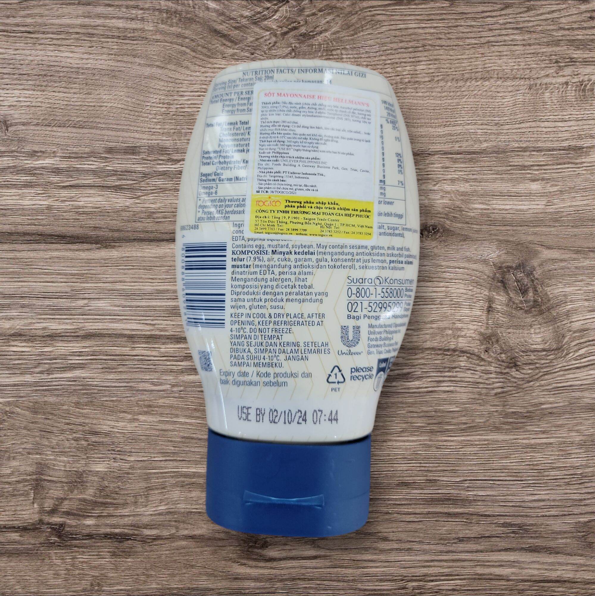 Sốt Mayonnaise 280ml – Hellmann’s