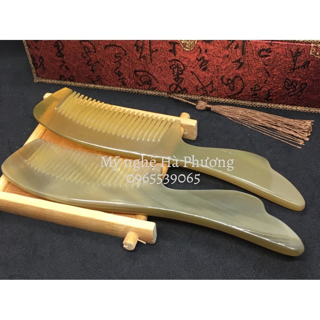 Lược sừng chuôi cá dày đẹp, size L-20cm, có video thật