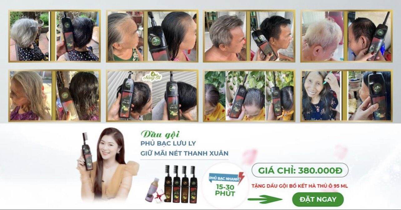 Dầu gội phủ bạc Lưu Ly kích thích mọc tóc 300ml