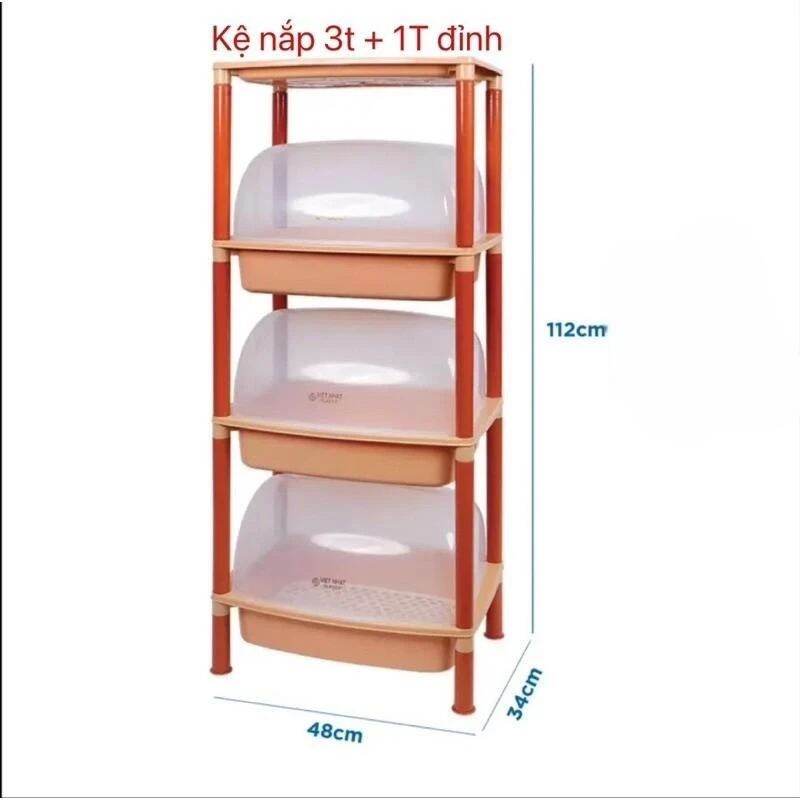 Kệ úp chén 3 tầng có nắp đậy hàng Cao cấp việt nhật