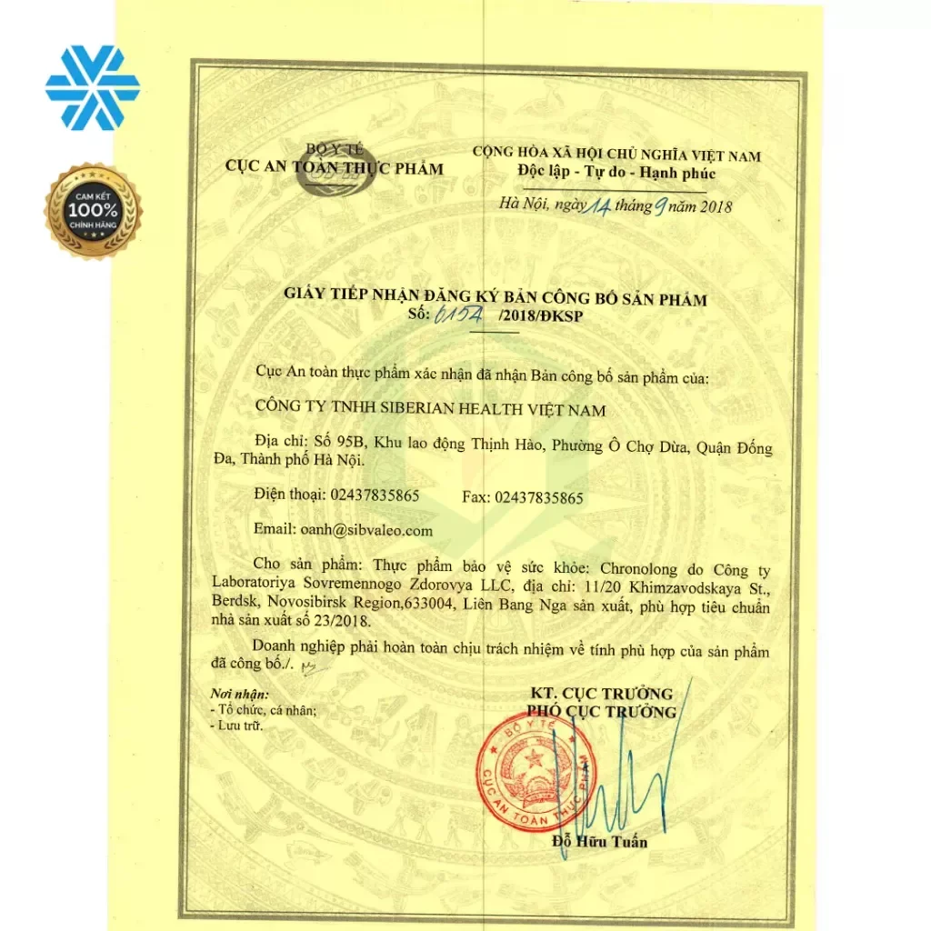 Thực phẩm bảo vệ sức khỏe Chronolong - (Nội Tiết Tố, Nám Da ,Chống Lão Hóa)