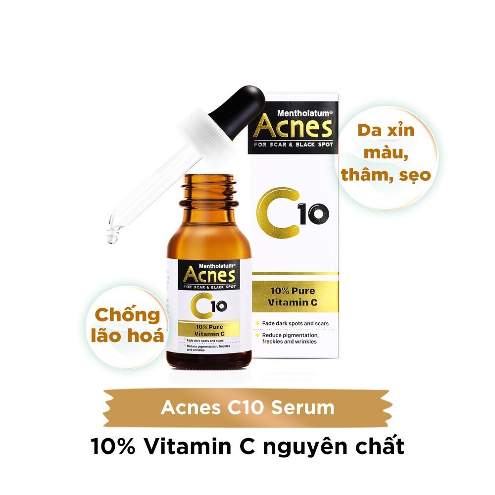 Tinh chất Vitamin C dưỡng da mờ sẹo - vết thâm Acnes C10 15ml