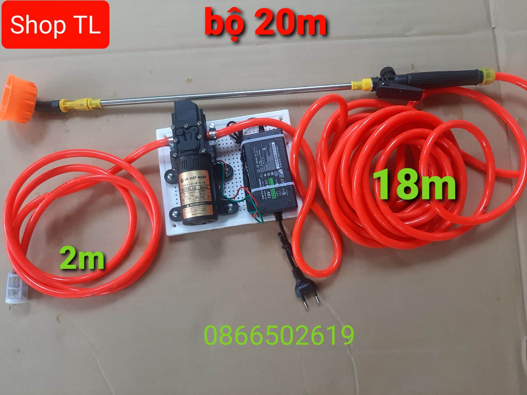 Máy tưới lan 12v. 10,15,20,25m bộ máy mini 12v tưới lan,cây cảnh phun thuoc muỗi vv.