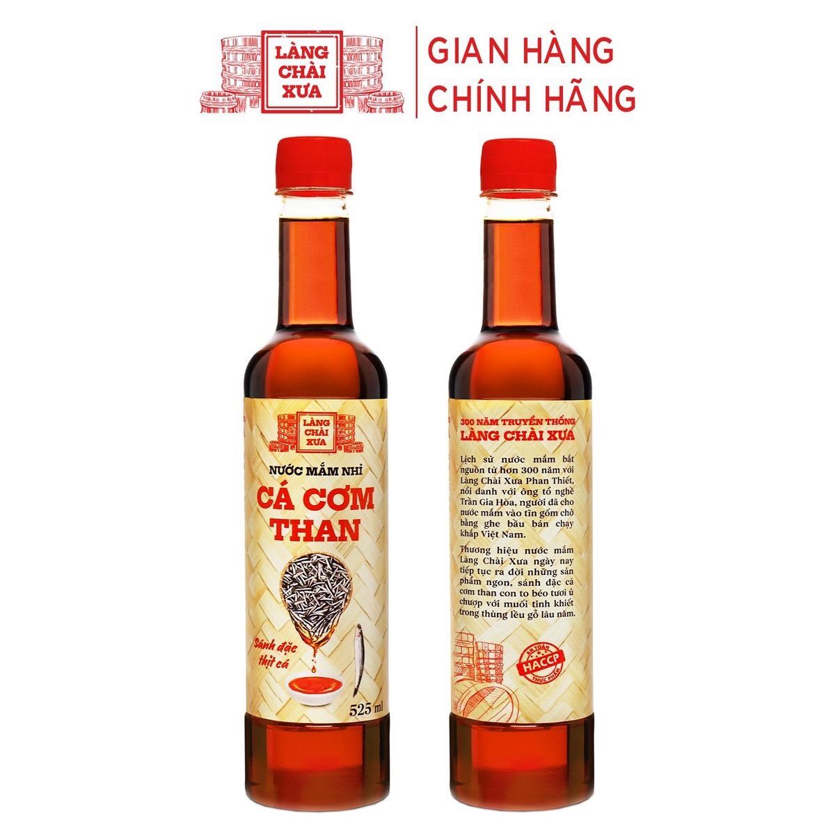 [THÙNG 6 CHAI] NƯỚC MẮM NHỈ CÁ CƠM THAN 525ML - LÀNG CHÀI XƯA