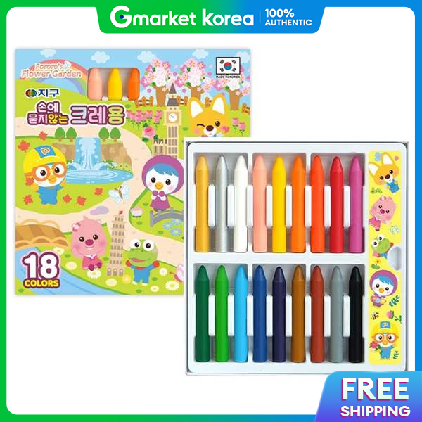 Bút sáp màu không lem Pororo 18 màu