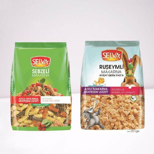 Nui soắn rau củ Selva 350g, Nui hình con vật Selva 350g