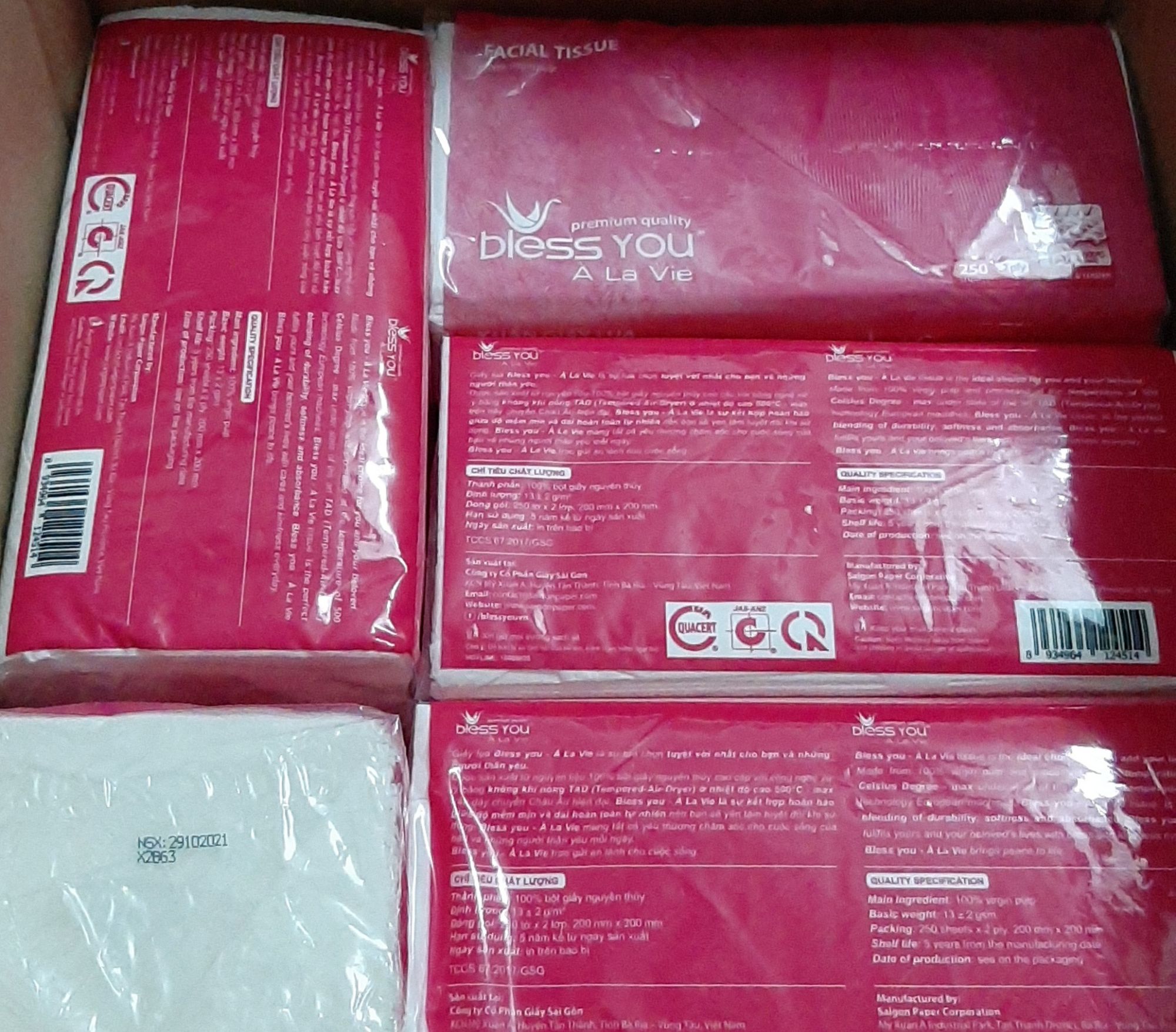 ( HCM ) 1 thùng khăn giấy rút Bless You (  40 gói ). Loại 250 tờ ( 2 lớp).