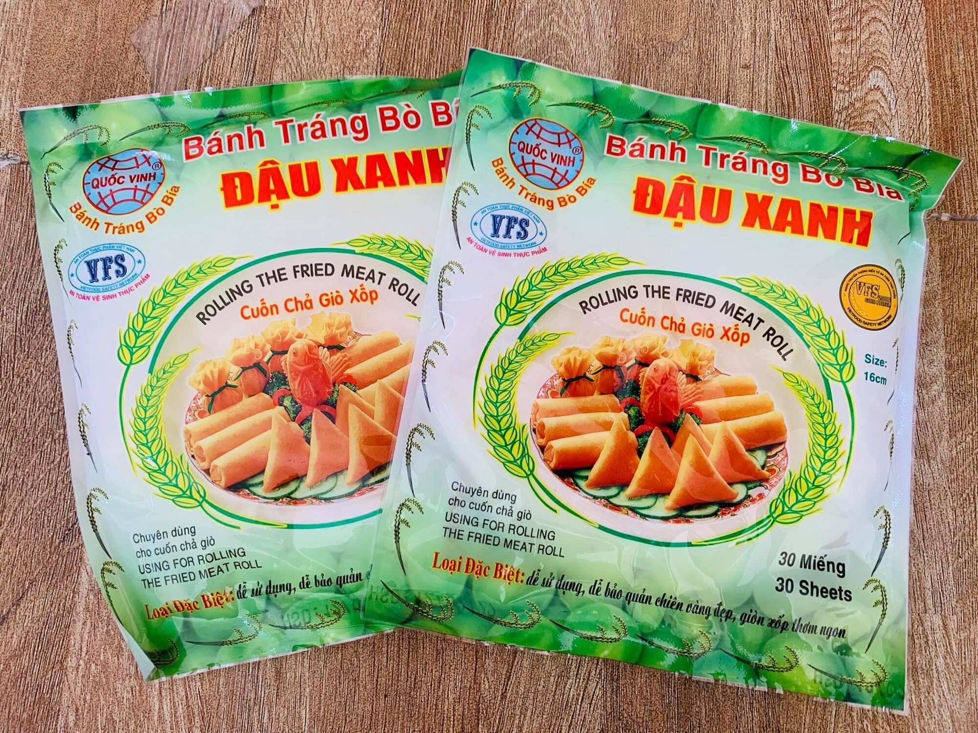 Bánh tráng bò bía đậu xanh