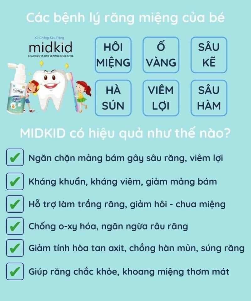 MIDKID xịt chống sâu răng chống hôi miệng