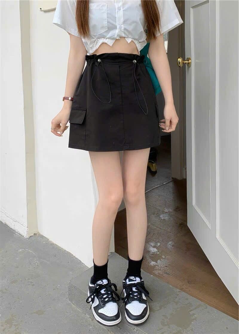 chân váy cạp rút, chất kaki cứng from 40-55kg