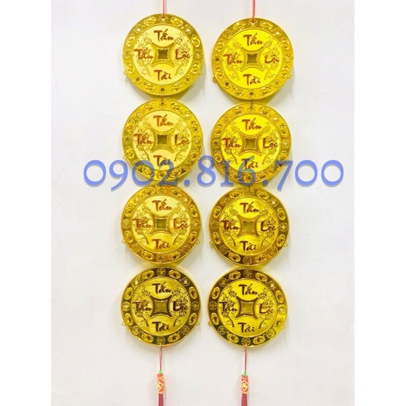 1 cặp Dây liễng treo - Dây treo đồng tiền may mắn vàng treo cửa phụ kiện trang trí tết