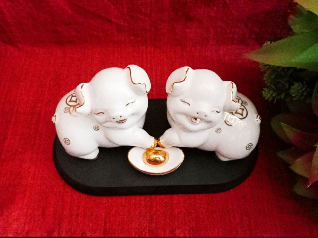Tượng heo đôi như ý tài lộc