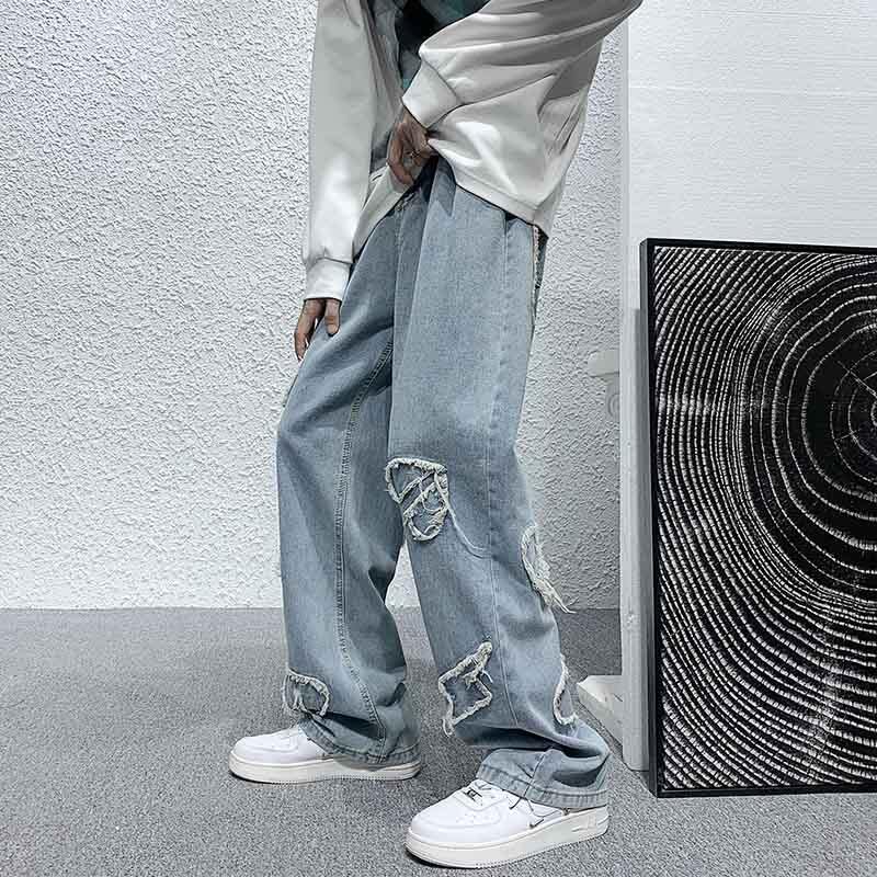 Quần Bò Ống Đứng Xuân Hè Quần Trào Lưu Cổ Điển Đẹp Trai Cá Tính Hiphop Thương Hiệu Sành Điệu Nổi Tiếng Trên Mạng Instagram Rộng Rãi Cảm Giác Rủ Xuống Cho Nam