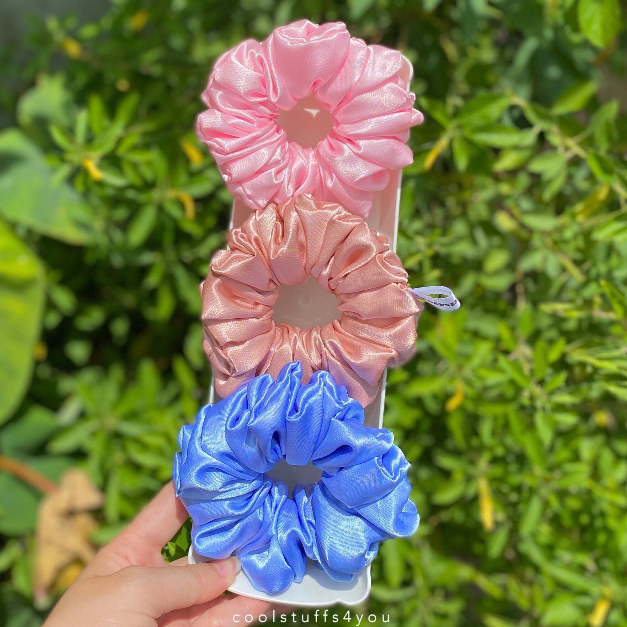 Buộc Tóc Scrunchies Lụa Mềm Mịn Size Thường Nhiều Màu {Bảng Màu Lụa Size Thường}
