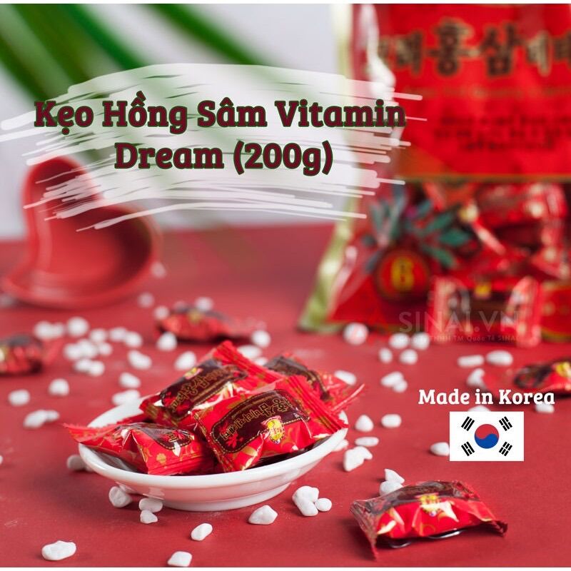 Kẹo Hồng sâm vitamin Hàn Quốc 200gr